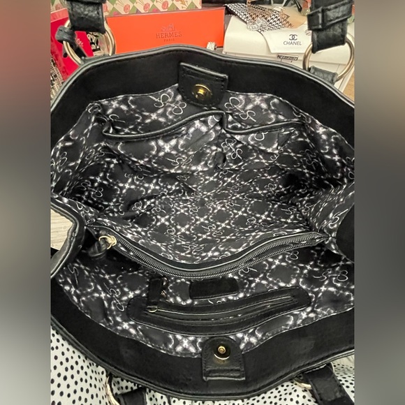 ✨🎁🖤Jessica Simpson Black Tote Bag🖤✨Good Preloved Condition - Picture 9 of 10